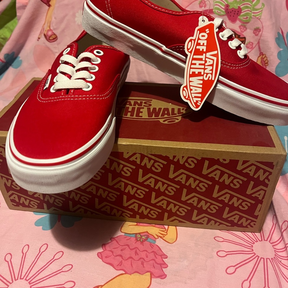 Vans Red Canvas Sneakers
